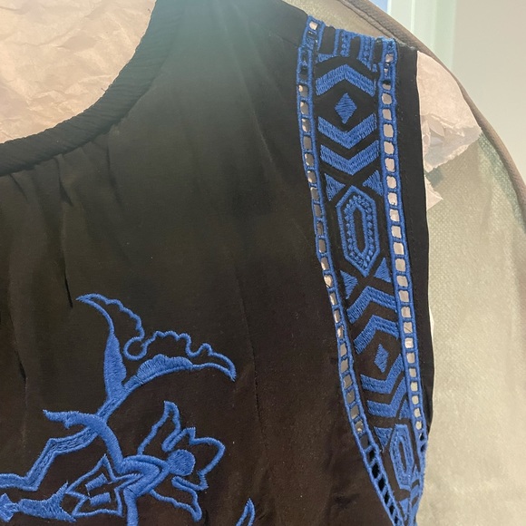 Rebecca Taylor Blue & Black Dress (Size 4) - Picture 3 of 5